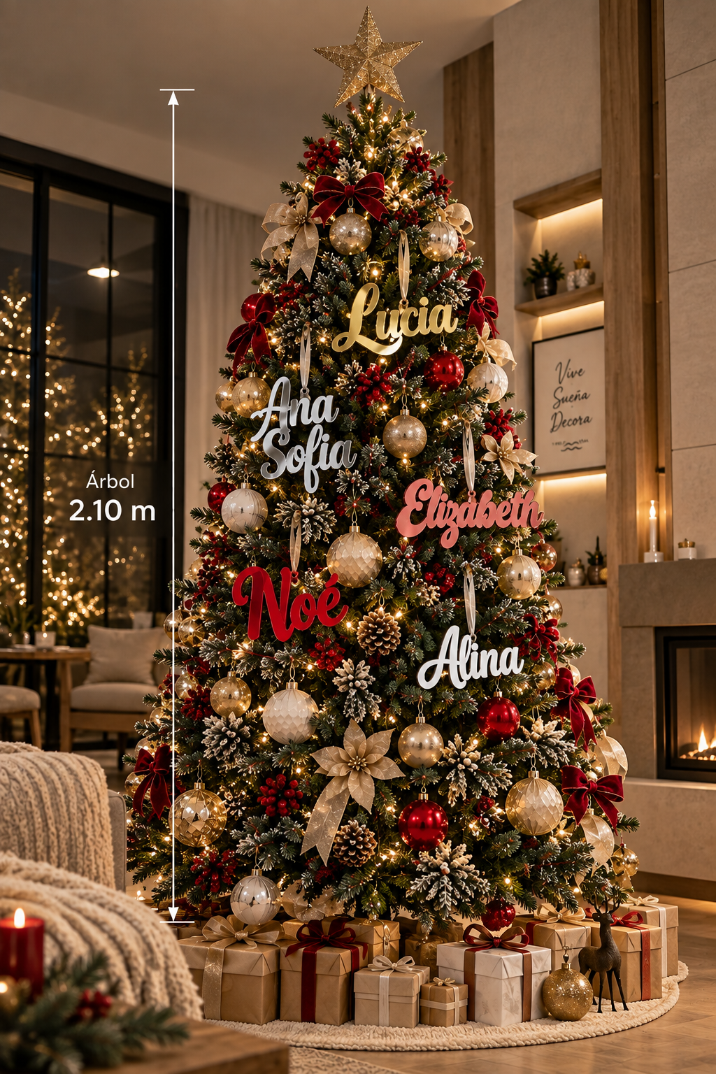 Nombres Personalizados de Acrílico para Árbol de Navidad
