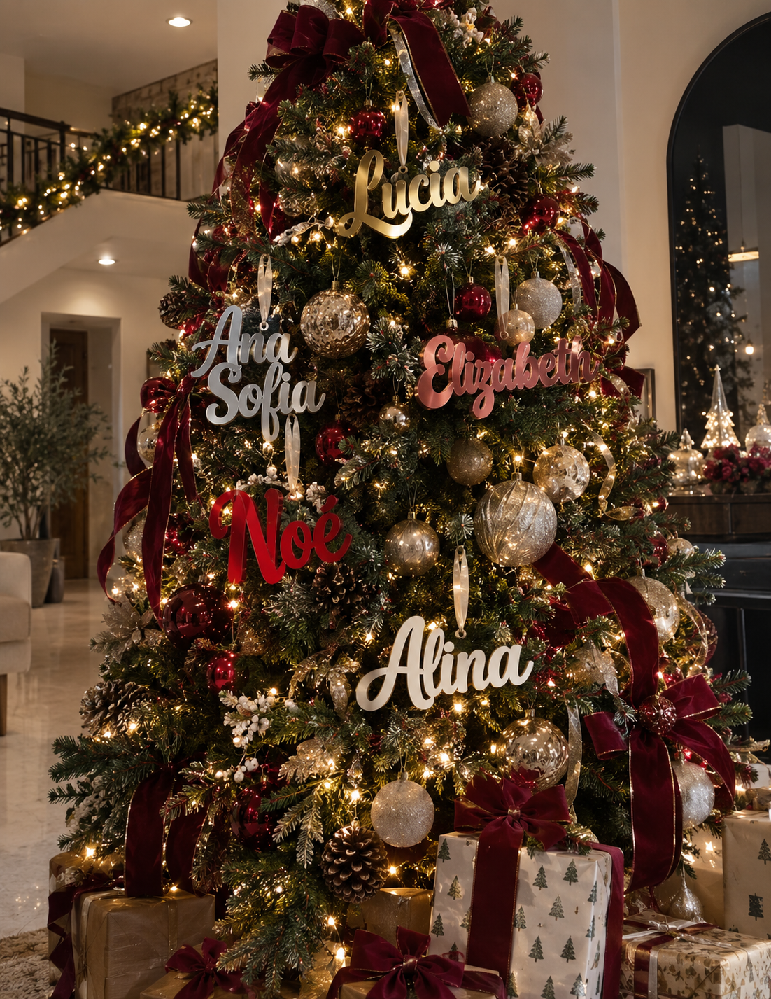 Nombres Personalizados de Acrílico para Árbol de Navidad