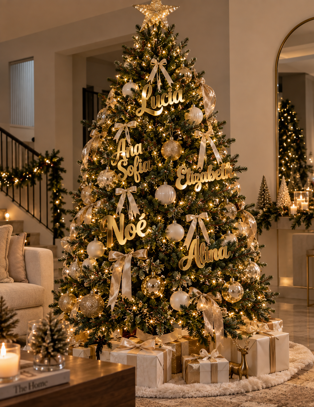 Nombres Personalizados de Acrílico para Árbol de Navidad