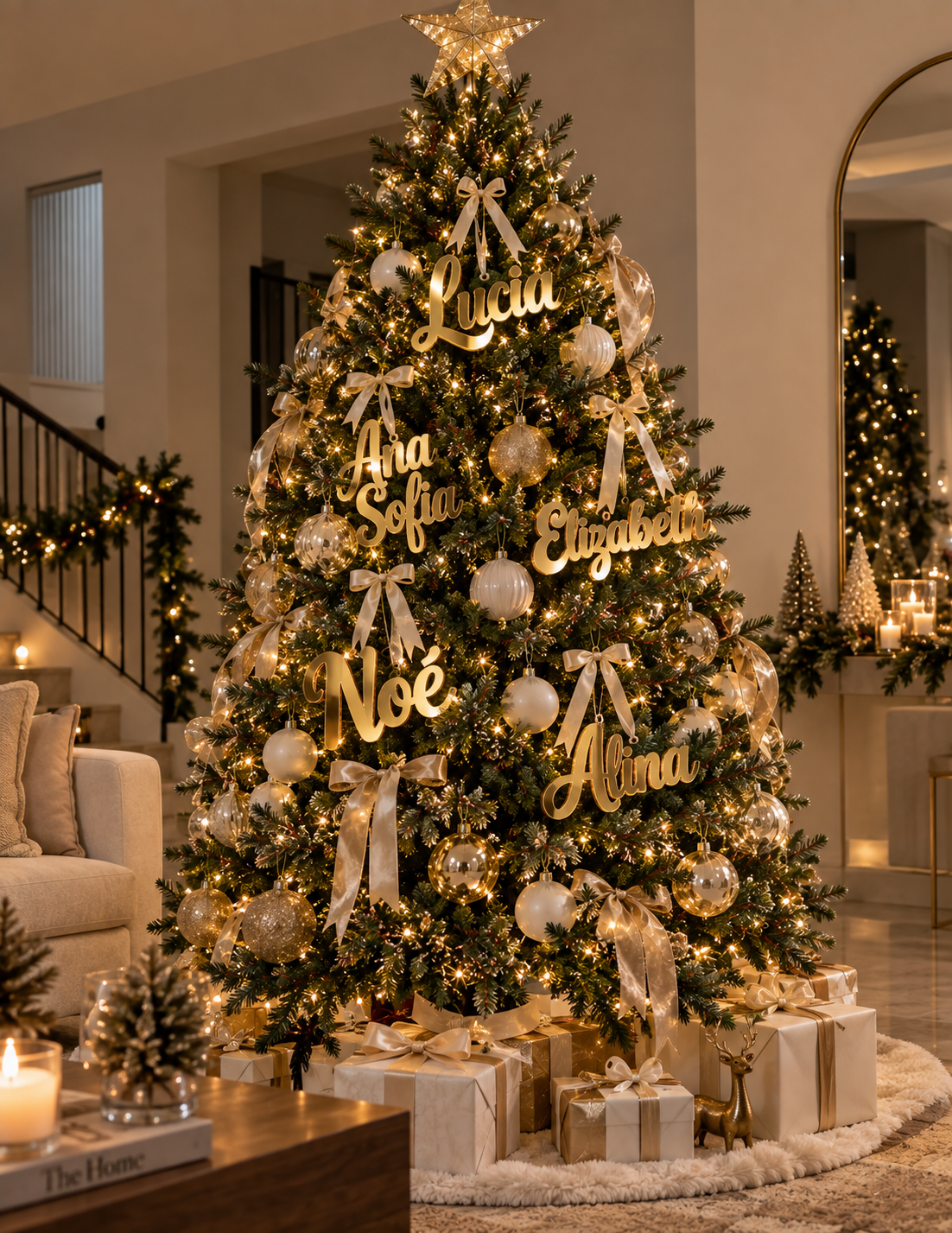 Nombres Personalizados de Acrílico para Árbol de Navidad