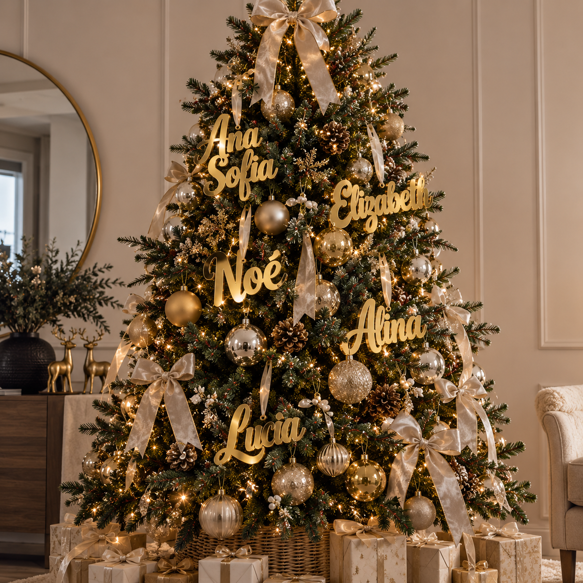 Nombres Personalizados de Acrílico para Árbol de Navidad
