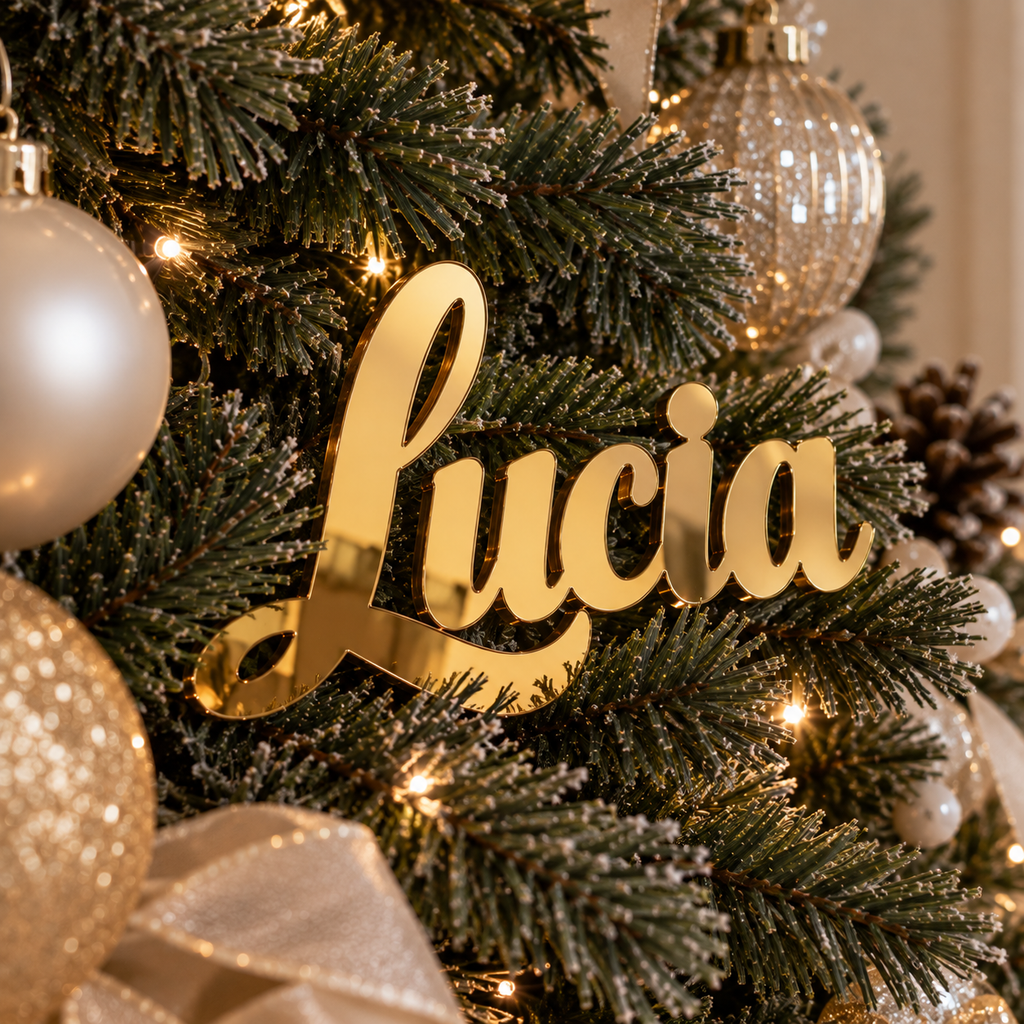 Nombres Personalizados de Acrílico para Árbol de Navidad