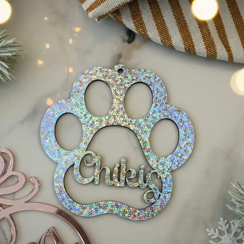 Esferas Navideñas Personalizadas con Nombre en MDF