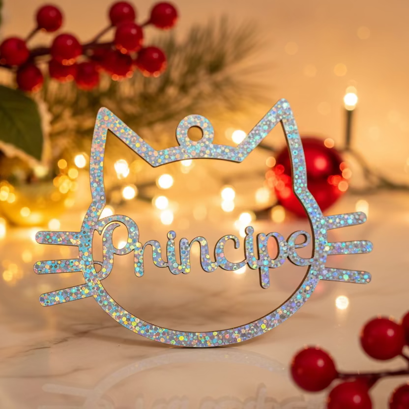 Esferas Navideñas Personalizadas con Nombre en MDF